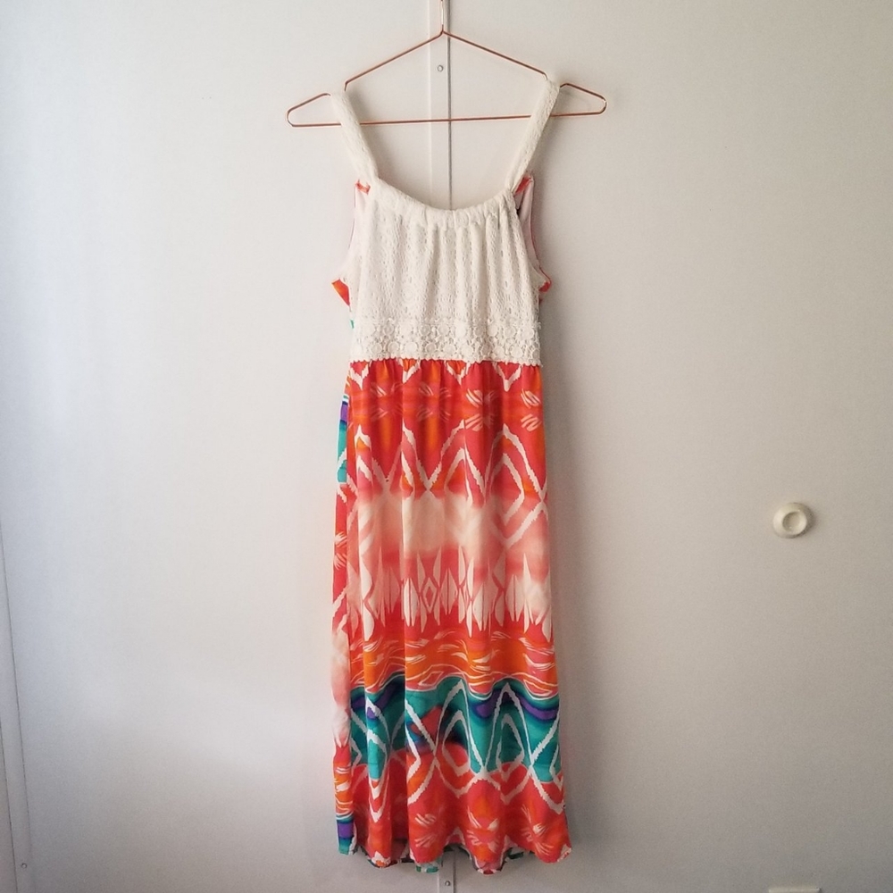 Sequin Hearts Crochet Halter Maxi Dress